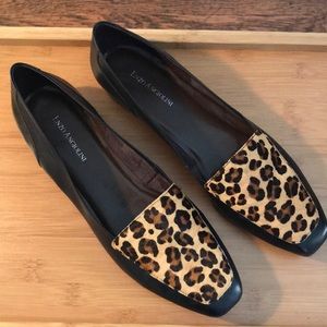 Leather calf skin Leopard Flats